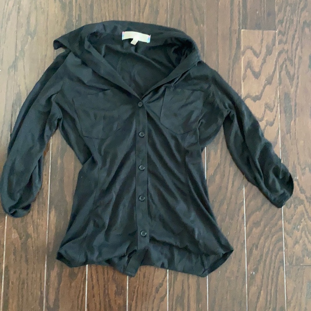 Almost famous XS juniors black button down